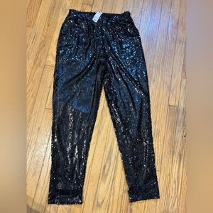 NEW Francesca's Collections Black Sequin Pants